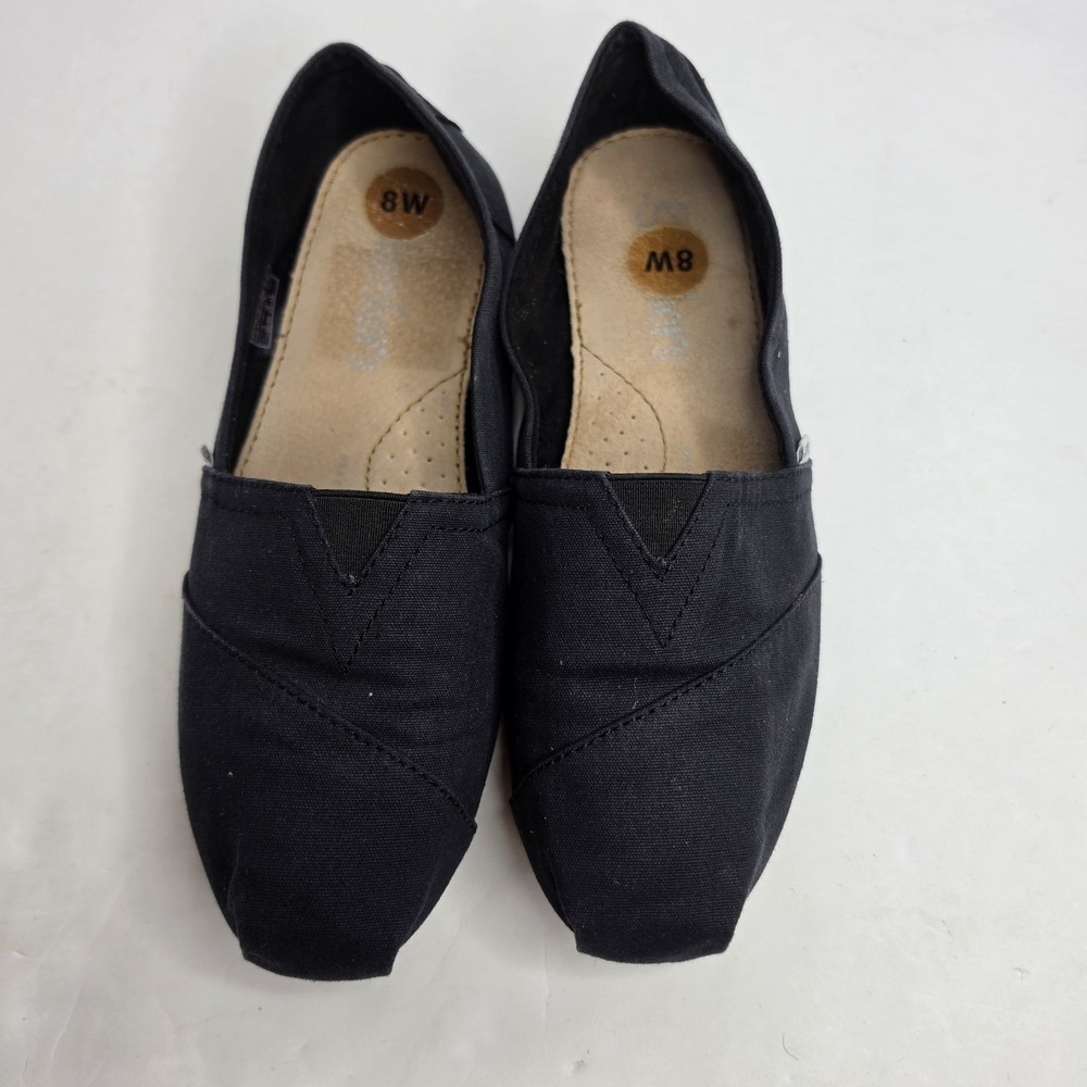 Bob's By Sketcher Memory Foam Size 8 Black Slip On Shoes